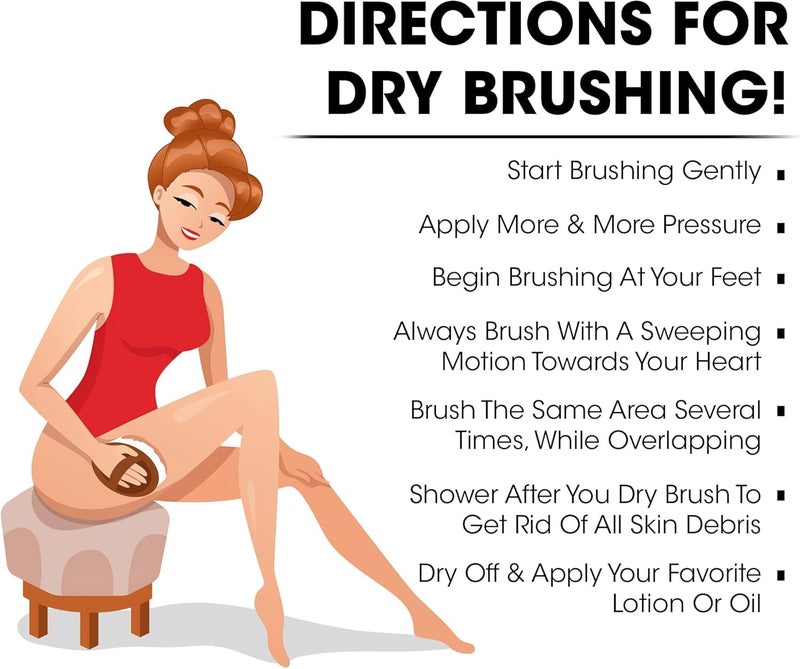 OPAZ 2-Pack Dry Body Brush â€“ Natural Boar Bristles, Ergonomic Cotton Strap â€“ Smoothes Skin, Reduces Cellulite, Boosts Circulation & Lymphatic Drainage â€“ Eco-Friendly Wooden Scrub - Image 4